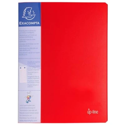 Image de Exacompta Réf. 88401E Carton de 12 Protège documents avec porte étiquette 3 faces Up Line 40 pochettes 80 vues pour A4 dimensions 24 x 32 cm couverture en polypro rigide opaque noir