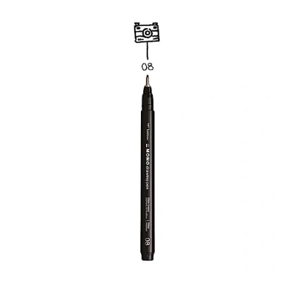 Image de Tombow Fineliner MONO drawing pen, largeur de trait 08 (env. 0.60 mm), encre pigmentée, résistante à l&#039;eau et la lumière, pour les croquis, illustrer dessiner, noir, WS EFL H