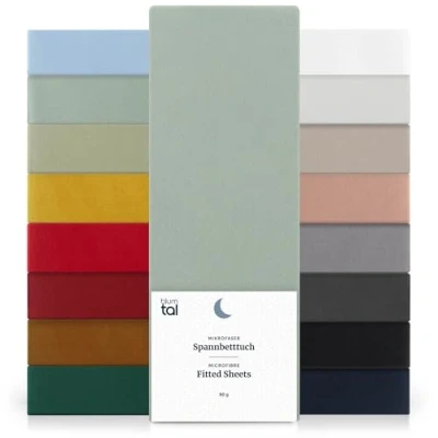 Image de Blumtal Basics Lot De 1 Drap Housse 140x200 Bonnet 30 cm 140 x 200 Microfibre Haute Qualité Doux, Résistant, Anti Plis Certifié Oeko Tex Summer Green Vert