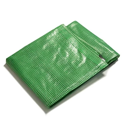 Image de etm Bâche imperméable avec oeillet de Protection Usage extérieur intérieur Etanche et résistante aux UV pour Bateaux Chantiers travaux Epaisse densité 140 g/m², Vert Transparent 3x5 m