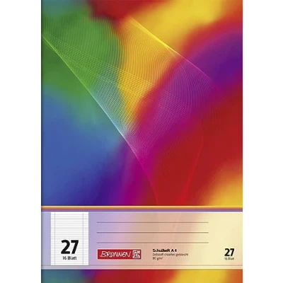 Image de Brunnen 104492711 Cahier (A4, 16 feuilles lignées avec marge, réglure 27) Lot de 10