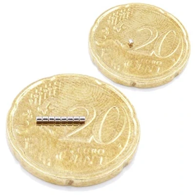 Image de Brudazon 50 Mini Aimants Disques 1x1mm N52 Niveau Le Plus Forte en néodyme Ultra Fortes Aimant de Puissance pour modélisme, Photo, Tableau Blanc, Artisanat Disque Extra