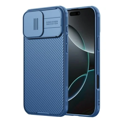Image de Nillkin Coque pour iPhone 16 Pro, CamShield Pro avec Protection d&#039;appareil Photo, Pare Chocs en Polycarbonate + TPU 6,3&quot; 2024, Bleu