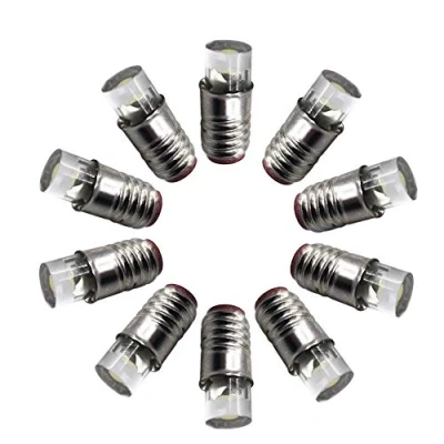 Image de Ruiandsion Lot de 10 ampoules LED E5 à culot vis E5.5 24 V pour modèles feux train, blanc chaud