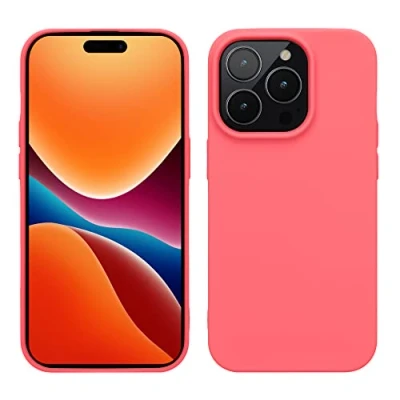 Image de kwmobile Housse Compatible avec Apple iPhone 14 Procoque Coque de Protection Fine Douce Flexible Corail Fluo