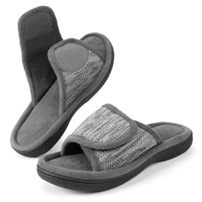Image de RockDove Chausson de Glissement à Mémoire Forme avec Enveloppe Ajustable pour Femme, 38/39 EU, Gris