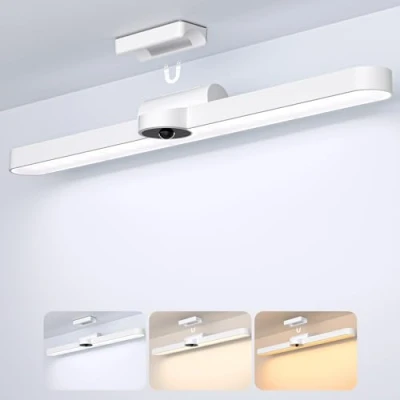 Image de Realky Lampe LED sous meuble de cuisine Éclairage d&#039;armoire avec capteur mouvement Intensité variable 2000 mAh Batterie rechargeable par USB 40 cm