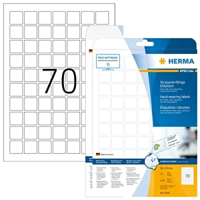 Image de Herma Special A4 24x24mm Etiquette de signalisation adhésion forte Blanc (Lot 1750)
