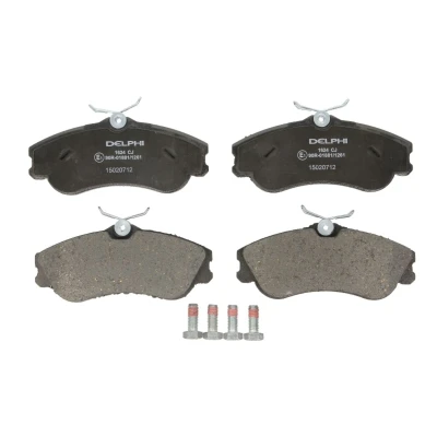 Image de DELPHI LP1624 Jeu de plaquettes frein non préparé pour indicateur d&#039;usure avec tôle anti bruit accessoires PEUGEOT: 206 3/5 portes