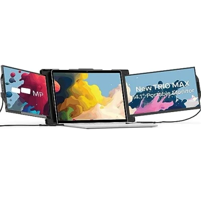 Image de Nouveau Mobile Pixels Trio Max Moniteur Portable, 14,1 Triple Écran pour PC 1517,3, USB A/USB C, FHD, Compatible Windows/Android/macOS/Switch