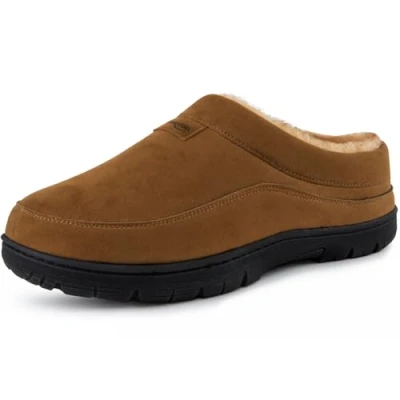 Image de HomeTop Hommes Mocassin Pantoufles Doux Chaud Antidérapant Mousse à mémoire Intérieur Chaussures Maison Châtaigne, 44 45 EU
