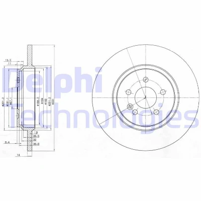 Image de DELPHI BG3728 Disque de frein 331 14 5 plein huilé non traité sans roulement roue, bague ABS MERCEDES BENZ: Classe ML