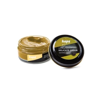 Image de Kaps Crème Délicate De Cirage Cuir Naturel Et Synthé Soin Chaussures Professionnel Intensif Du Nourrissant Pot Verre 50ml Plusieurs Couleurs (108 Ocre)