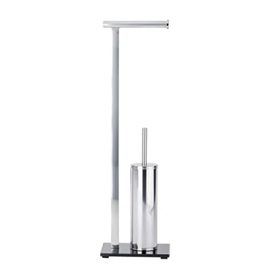 Image de WENKO Combiné WC Lava acier inox Porte brosse Brillant