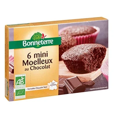 Image de Bonneterre 6 Mini Moelleux Chocolat Noir 200G Vendu par unité
