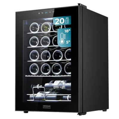Image de Cecotec Caves à vin GrandSommelier 2050 Black Compressor. 20 bouteilles, Système compresseur, Température 5 18ºC.