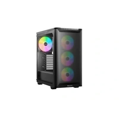 Image de be quiet! Pure Base 501 LX Black boîtier PC, effets lumineux spectaculaires, 4 ventilateurs Light Wings PWM préinstallés, contrôleur ARGB et hub PWM, espace généreux pour les cartes graphiques