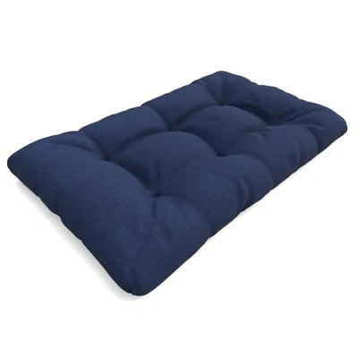 Image de POKAR Coussin Matelassé pour Palettes Euro 1x Assise 120cm x 80cm 12cm, en Mousse formée à Froid, très Confortable, Canapé de Jardin, Intérieur et Extérieur, sans Palette, Bleu foncé