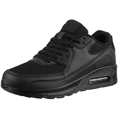 Image de Elara Chaussures Femmes Hommes de Course Sport Baskets Chunkyrayan H001 Z001 Black 36