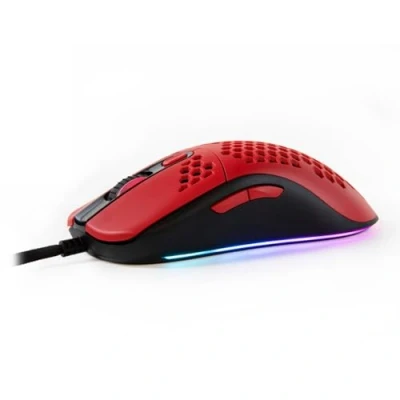 Image de Arozzi Favo Souris de Jeu RVB Ultra légère Personnalisable avec capteur Pixart 3389 et commutateurs Omron 20 m Rouge