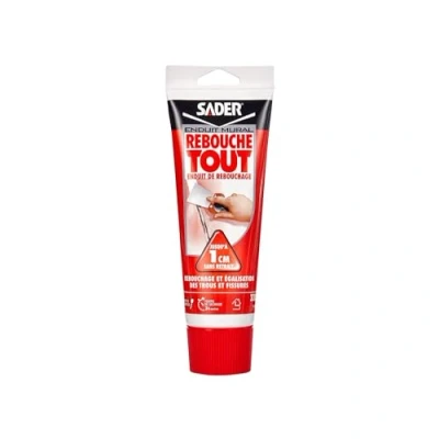 Image de Sader Rebouche Tout Enduit de Rebouchage Intérieur Prêt à l’Emploi Tous Supports et Égalisation Trous Fissures Jusqu’à 1 cm Joint Plaque Plâtre Tube 330 g