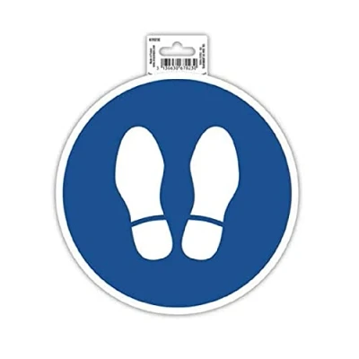 Image de Exacompta Réf. 67023E 1 panneau rond autocollant OBLIGATION ARRET En PVC traité anti dérapant et résistant aux UV Diamètre du : 20 cm Coloris bleu