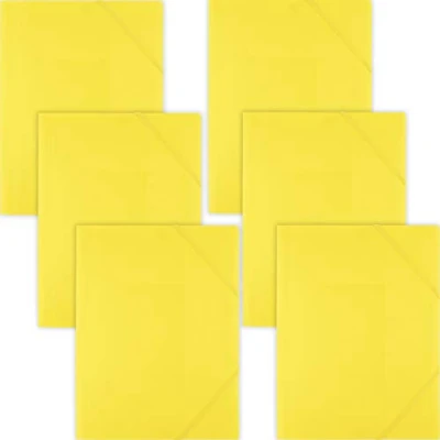 Image de D.RECT ​​ 6 Pièces Reliure Chemise Postale en Plastique / PP Avec Bande Élastique Pour DIN A4 Jaune