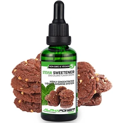 Image de ALPHAPOWER FOOD Stévia Gouttes de goût biscuit au chocolat et beurre d&#039;arachide arôme alimentaire naturel I Édulcorant Liquide très concentré 1 x 50 ml
