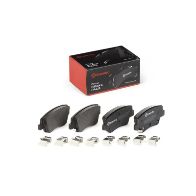 Image de BREMBO P 30 153 Jeu de plaquettes frein avec indicateur d&#039;usure tôle anti bruit, clip piston