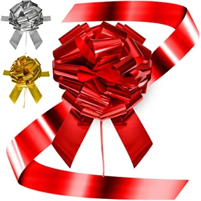 Image de Praknu Nœud Cadeau Géant pour Voiture XXL ø 40 cm Réutilisable Facile et Rapide à Assembler Rouge