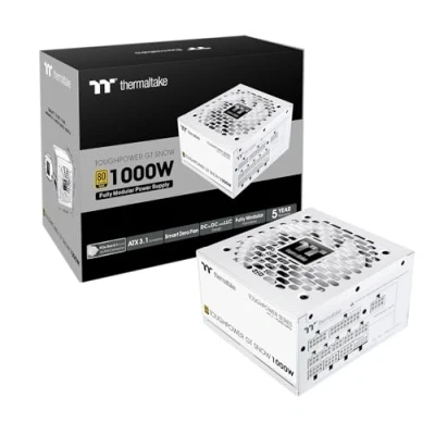 Image de Thermaltake Toughpower GT 1000W ATX 3.1 PCIe 5.1 80+ Gold Modular Snow