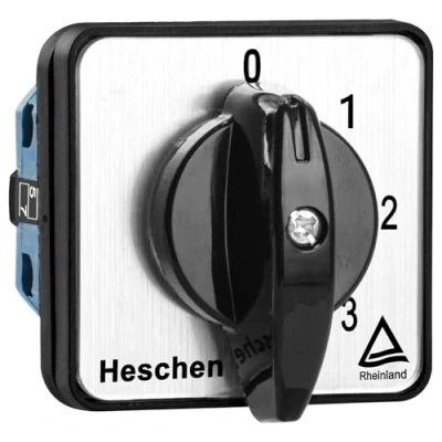 Image de Heschen Commutateur de commutation universel à came rotative, SZW26 20/0 4.2, 660 V 20 A, 5 positions, 2 phases, 8 bornes, CE