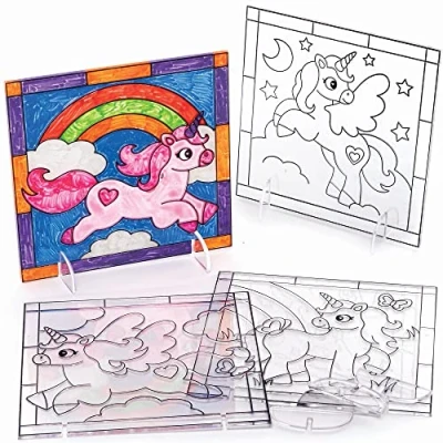 Image de Baker Ross Attrapes Soleil motif Licorne Lot de 4, Kit Fabrication d&#039;Attrapes pour les Enfants (FC366)