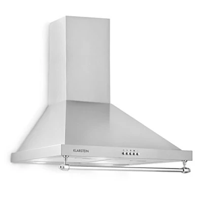 Image de KLARSTEIN Montblanc 60 Hotte cuisine sans evacuation, pas cher, extraction/circulation, 3 niveaux, max. 610 m3/h, fixation murale, filtre à graisse aluminium argent