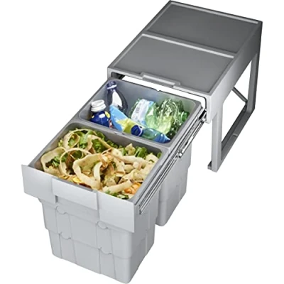 Image de SO TECH® Système de Tri des Déchets Poubelle 1 x 16 et 2 7 Litres à partir 400 mm Largeur Porte avec Bacs