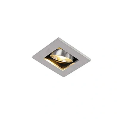 Image de QAZQA qure Spot encastrable 1 lumière L 100 mm Acier Moderne éclairage intérieur Salon I Chambre Cuisine Salle à manger