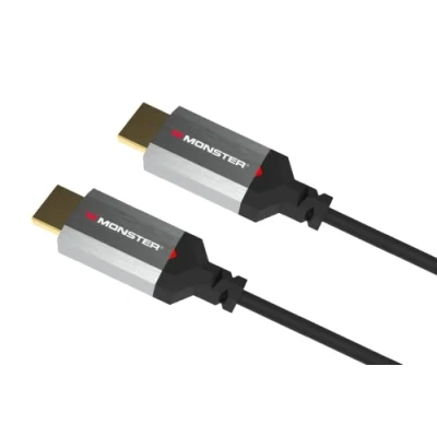 Image de MONSTER Câble HDMI Résolution 4K Vidéo HDR Audio Return Channel 22,5 GBPS Vitesse Éclair Triple Blindage Homologué UL et CL3 1,80 Mètres Noir