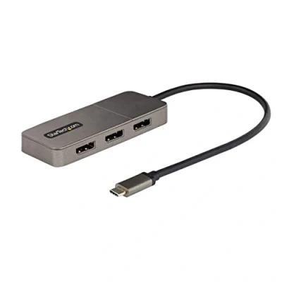 Image de StarTech.com Adaptateur Multi Moniteur USB C 3 ports, Hub vers 3x DP 1.4 MST, Splitter 4K 60Hz pour PC, HDR, Câble Extra Long Neuf