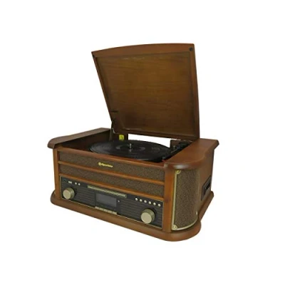 Image de Roadstar HIF 1993 D+BT Platine Vinyle (système Compact rétro avec Lecteur CD, Dab+, Bluetooth, de Cassettes, USB et Fonction d&#039;encodage Direct)