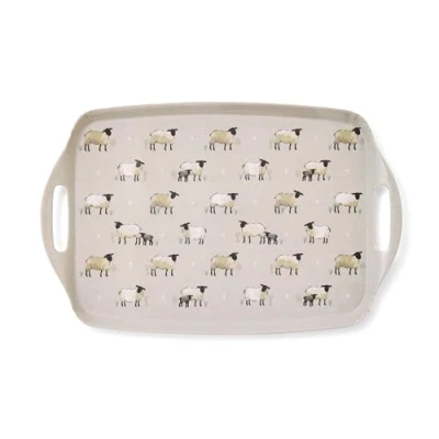 Image de Cooksmart Petit Plateau de service conception britannique dîner pour multiples utilisations dans la maison Plateaux servir des aliments ou boissons Mouton Highlands