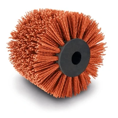 Image de Scheppach Brosse en nylon pour surfaceuse MRS1300 de rechange Largeur 100mm Ø120mm les surfaces bois, pierre et métal Convient dégraisser, nettoyer &amp; récurer