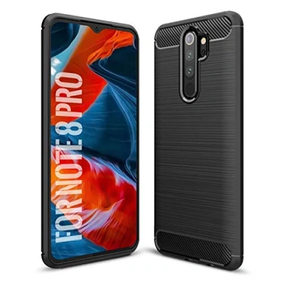 Image de SCL Xiaomi Redmi Note 8 Pro Coque pour Pro, de Protection en Fibre Carbone Série Exquise avec Technologie Anti Rayures et D&#039;absorption Chocs Noir