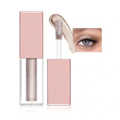 Image de Fard à paupières Liquide Scintillant,Fard Pailleté,Paillettes Yeux Maquillage,Fard longue durée Liquide,brillant Ombre imperméable（06 Sexy brun）