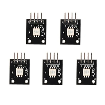 Image de HALJIA 5 pcs SMD LED Board Module Ky 009 3 Couleurs RVB DC V Compatible avec Arduino AVR Pic