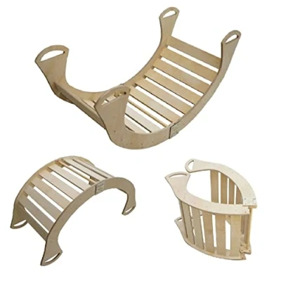 Image de Kids Pikler Triangle d&#039;escalade avec toboggan et arche en bois Différentes possibilités de jeu les appareils (lot 1)