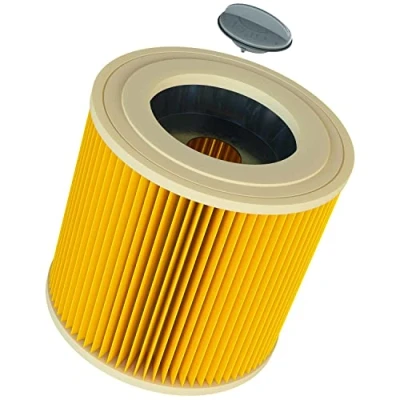 Image de vhbw 1x filtre plissé compatible avec Kärcher WD 1, 3.200, 3.300 M, 3.500 P aspirateur jaune