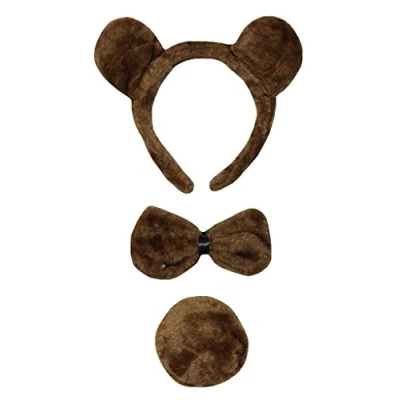 Image de Petitebelle Bandeau Bowtie Queue 3pc Costume Taille unique Ours brun