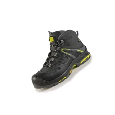 Image de Ergos Memphis S3 SRC Chaussures De Sécurité Montantes Professionnelles Semelle en Composite Antiperforation &amp; Vibram pour Adhérance Renforcée Mixte Noir 39