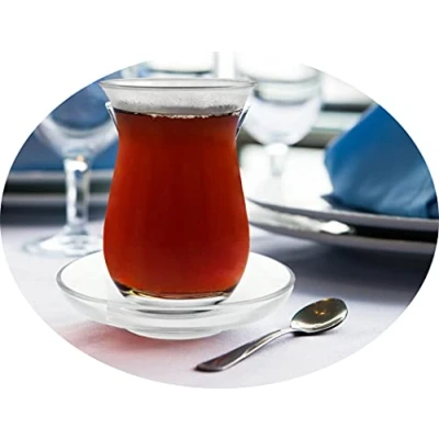 Image de Topkapi Lot de 18 Tasses à thé Turc Galata Sultan, 6 Verres thé, sous Verres, cuillères café, Ensemble Complet