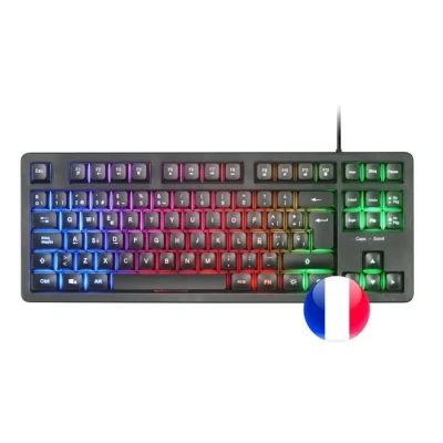 Image de Mars Gaming MK023, Clavier TKL, Technologie Hybride H Mech, Éclairage FRGB Rainbow, Anti ghosting, Compatibilité Universelle, Noir, Langue Français